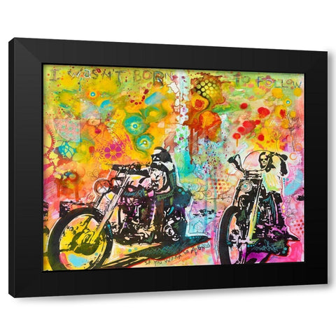 Easy Rider Black Modern Wood Framed Art Print by Dean Russo Collection