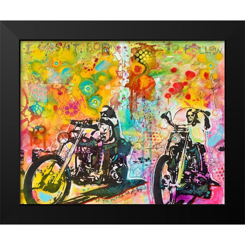 Easy Rider Black Modern Wood Framed Art Print by Dean Russo Collection