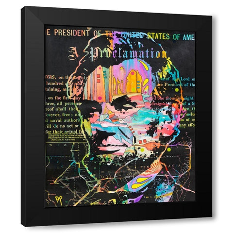 Abes Proclamation Black Modern Wood Framed Art Print with Double Matting by Dean Russo Collection