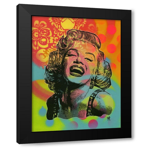 Guffaw Marilyn Black Modern Wood Framed Art Print by Dean Russo Collection