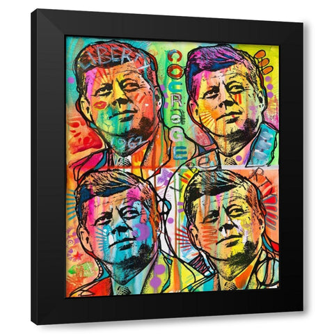 JFk 4 up Black Modern Wood Framed Art Print with Double Matting by Dean Russo Collection