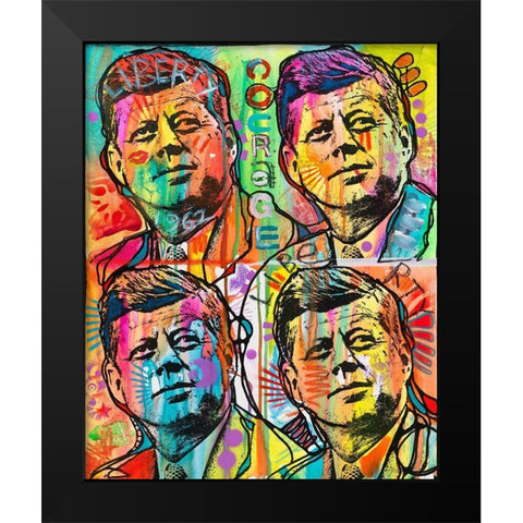 JFk 4 up Black Modern Wood Framed Art Print by Dean Russo Collection