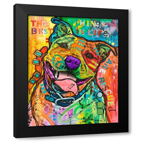 The Best Things In Life Black Modern Wood Framed Art Print by Dean Russo Collection