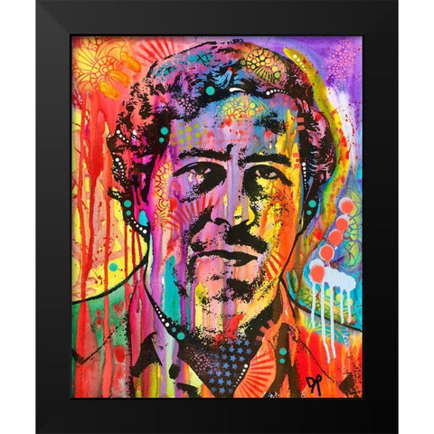 Pablo Escobar Black Modern Wood Framed Art Print by Dean Russo Collection