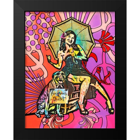 Pinup for Pitbulls Black Modern Wood Framed Art Print by Dean Russo Collection
