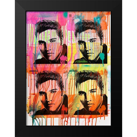 Elvis 4 Black Modern Wood Framed Art Print by Dean Russo Collection