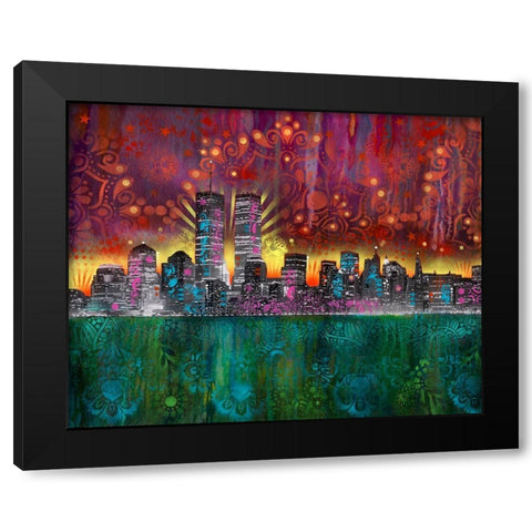 Skyline Black Modern Wood Framed Art Print with Double Matting by Dean Russo Collection