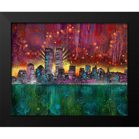 Skyline Black Modern Wood Framed Art Print by Dean Russo Collection