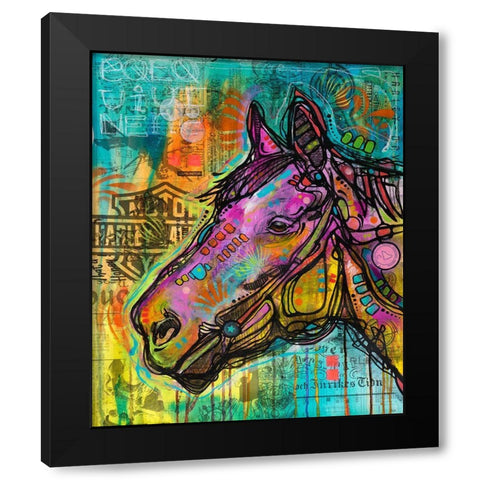 Horsepower Black Modern Wood Framed Art Print with Double Matting by Dean Russo Collection