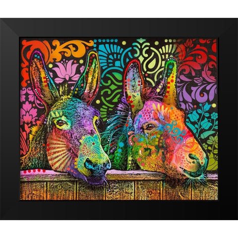 Donkeys Black Modern Wood Framed Art Print by Dean Russo Collection