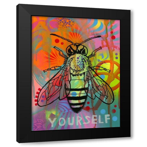 Bee Yourself Black Modern Wood Framed Art Print with Double Matting by Dean Russo Collection