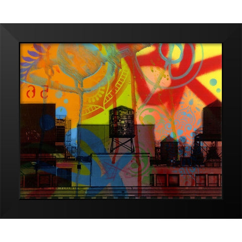 Brooklyn Watertower Black Modern Wood Framed Art Print by Dean Russo Collection