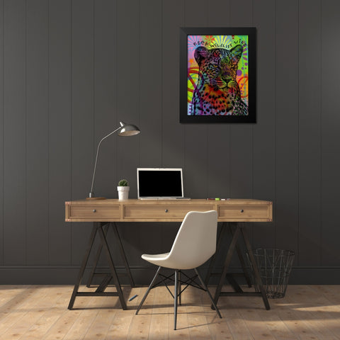 Keep Wildlife Wild Black Modern Wood Framed Art Print by Dean Russo Collection