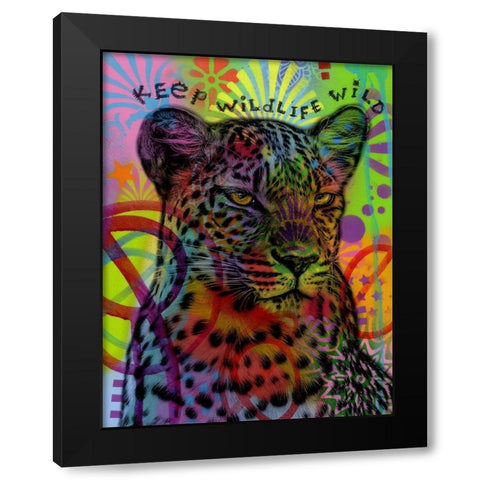 Keep Wildlife Wild Black Modern Wood Framed Art Print by Dean Russo Collection