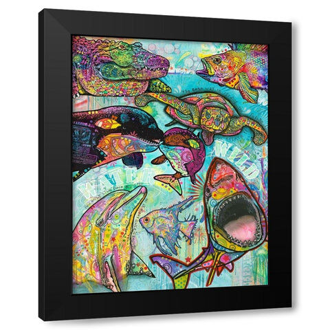 Water Wild Black Modern Wood Framed Art Print with Double Matting by Dean Russo Collection