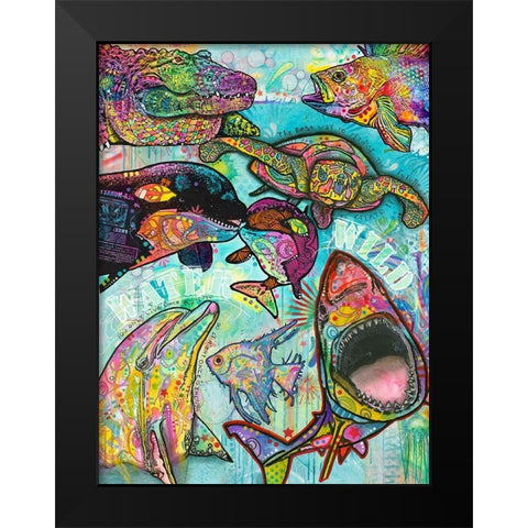 Water Wild Black Modern Wood Framed Art Print by Dean Russo Collection