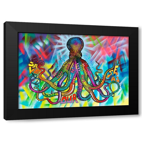 Save Our Seas Black Modern Wood Framed Art Print with Double Matting by Dean Russo Collection