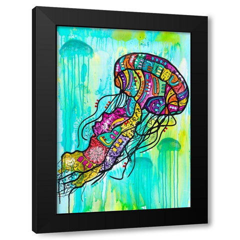 Jellyfish Black Modern Wood Framed Art Print with Double Matting by Dean Russo Collection