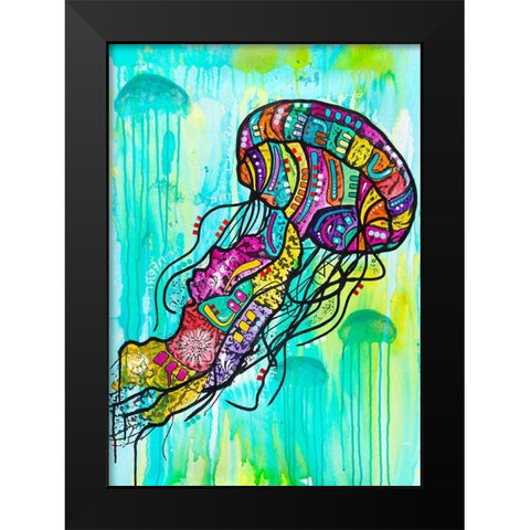 Jellyfish Black Modern Wood Framed Art Print by Dean Russo Collection