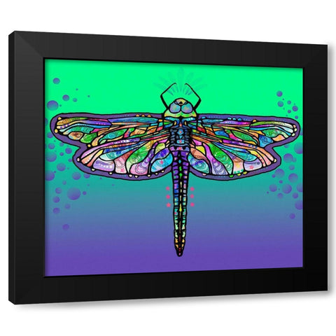 Dragonfly Black Modern Wood Framed Art Print with Double Matting by Dean Russo Collection