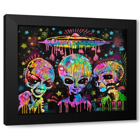 Aliens Black Modern Wood Framed Art Print by Dean Russo Collection