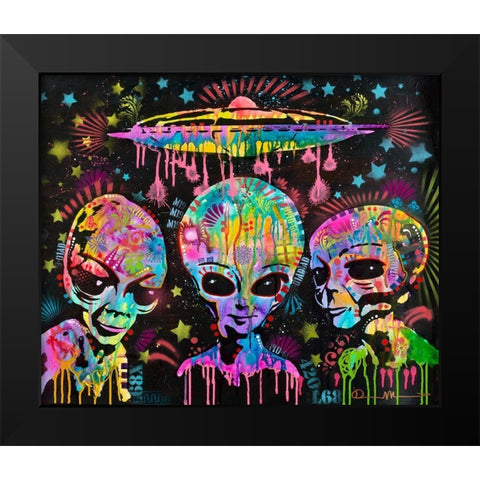 Aliens Black Modern Wood Framed Art Print by Dean Russo Collection