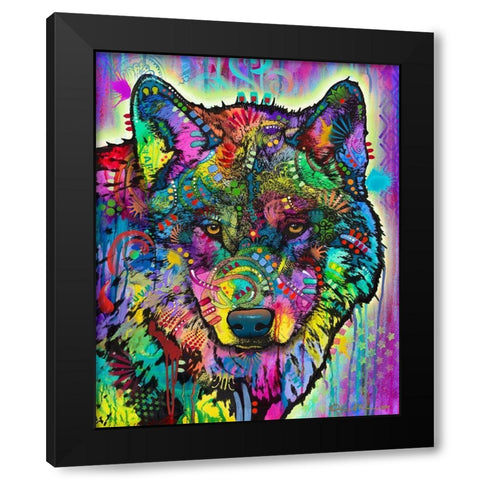 Warf Wolf Black Modern Wood Framed Art Print by Dean Russo Collection