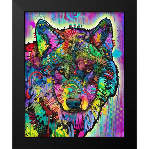 Warf Wolf Black Modern Wood Framed Art Print by Dean Russo Collection