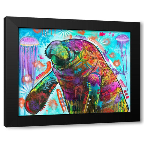 Manatee Black Modern Wood Framed Art Print by Dean Russo Collection