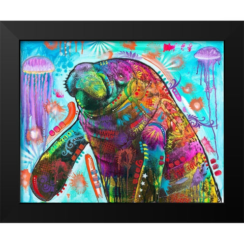 Manatee Black Modern Wood Framed Art Print by Dean Russo Collection