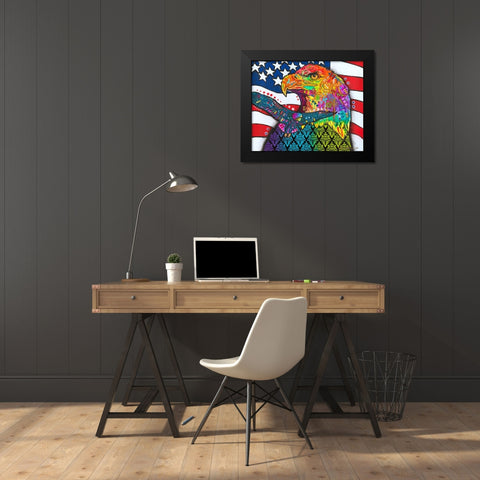 American Eagle Black Modern Wood Framed Art Print by Dean Russo Collection
