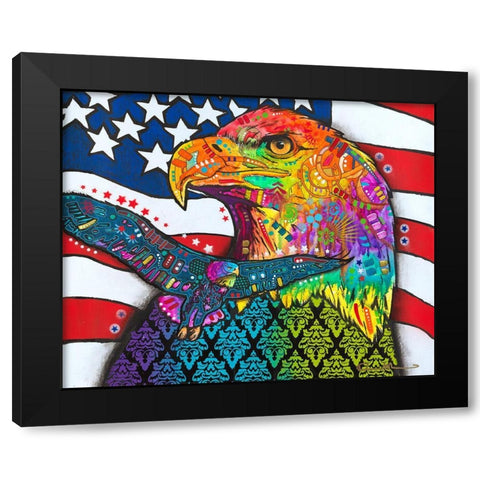American Eagle Black Modern Wood Framed Art Print with Double Matting by Dean Russo Collection