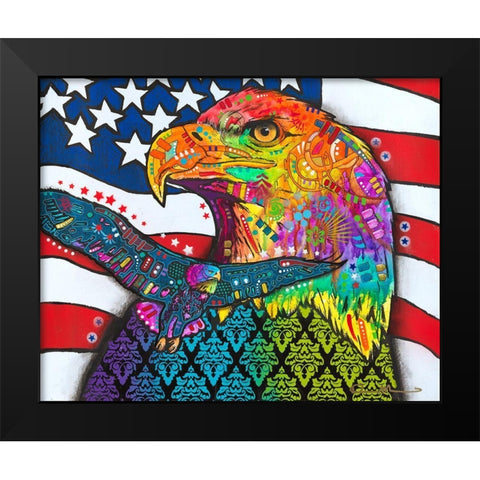 American Eagle Black Modern Wood Framed Art Print by Dean Russo Collection