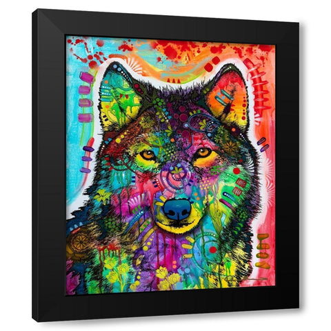 Wolf 3 Black Modern Wood Framed Art Print by Dean Russo Collection