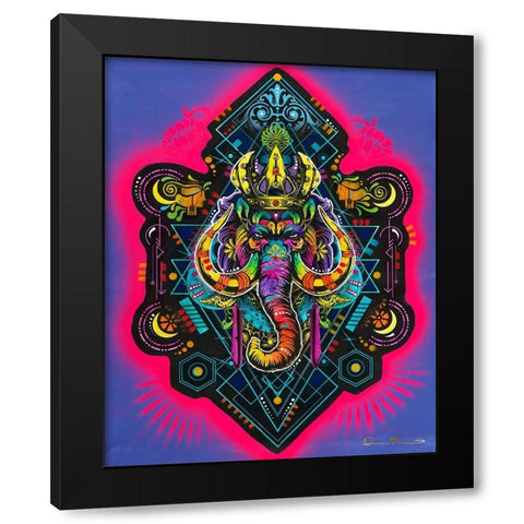 King Elephant Black Modern Wood Framed Art Print with Double Matting by Dean Russo Collection