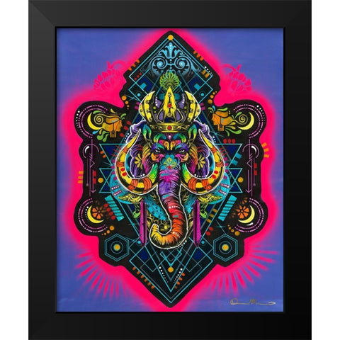 King Elephant Black Modern Wood Framed Art Print by Dean Russo Collection