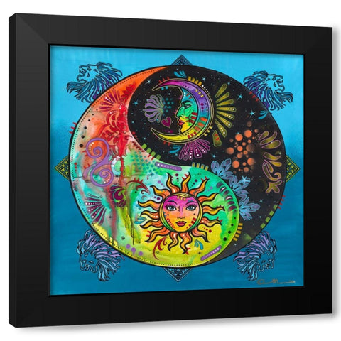Yin Yang - Sun and Moon Black Modern Wood Framed Art Print by Dean Russo Collection