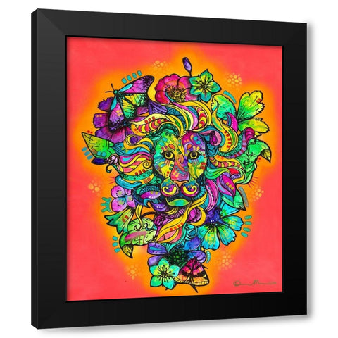 Pretty Kitty Lion Black Modern Wood Framed Art Print by Dean Russo Collection