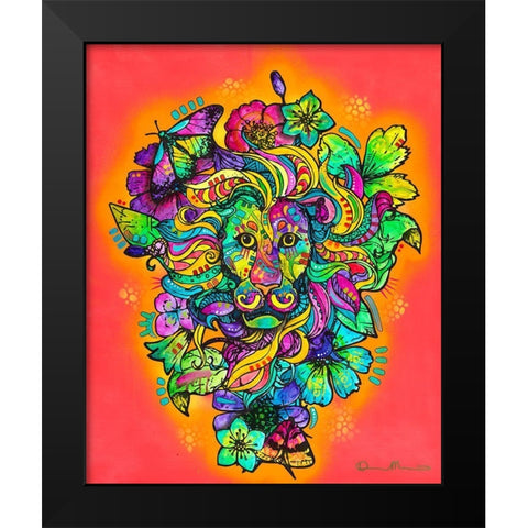 Pretty Kitty Lion Black Modern Wood Framed Art Print by Dean Russo Collection