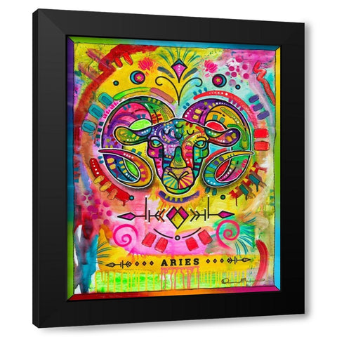 Aries Black Modern Wood Framed Art Print with Double Matting by Dean Russo Collection