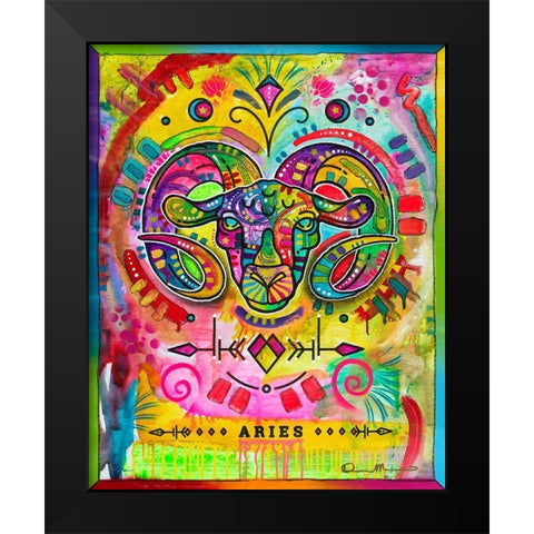 Aries Black Modern Wood Framed Art Print by Dean Russo Collection