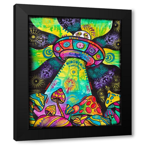 We Come in Peace Black Modern Wood Framed Art Print by Dean Russo Collection