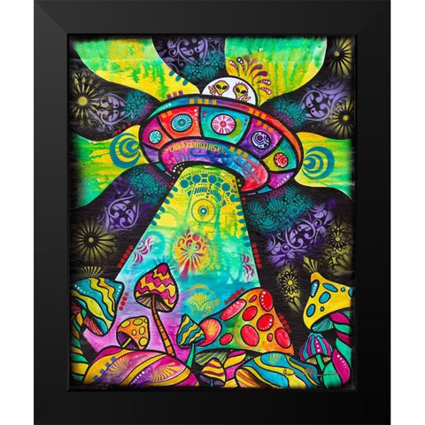 We Come in Peace Black Modern Wood Framed Art Print by Dean Russo Collection