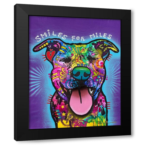 Smiles for Miles Black Modern Wood Framed Art Print with Double Matting by Dean Russo Collection