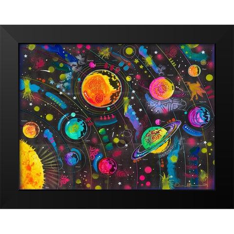 Solar System Black Modern Wood Framed Art Print by Dean Russo Collection