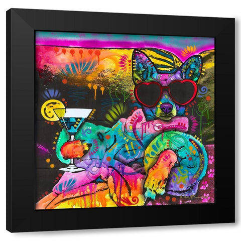 Cool Pup 2 Black Modern Wood Framed Art Print by Dean Russo Collection