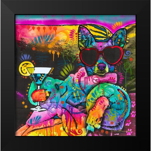 Cool Pup 2 Black Modern Wood Framed Art Print by Dean Russo Collection