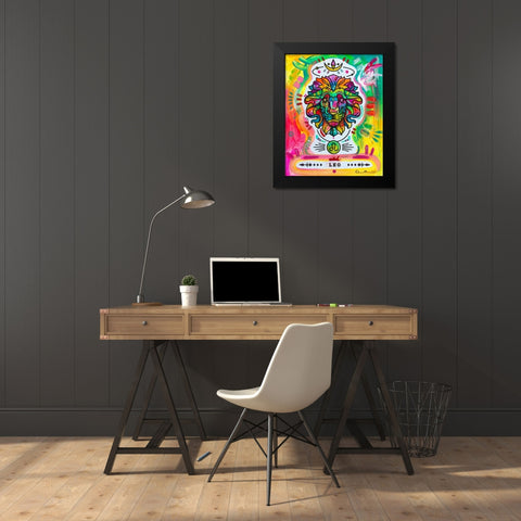 Leo Black Modern Wood Framed Art Print by Dean Russo Collection