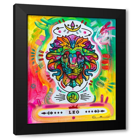 Leo Black Modern Wood Framed Art Print with Double Matting by Dean Russo Collection