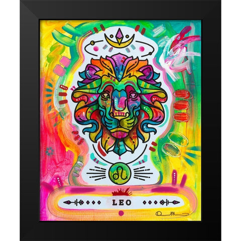 Leo Black Modern Wood Framed Art Print by Dean Russo Collection